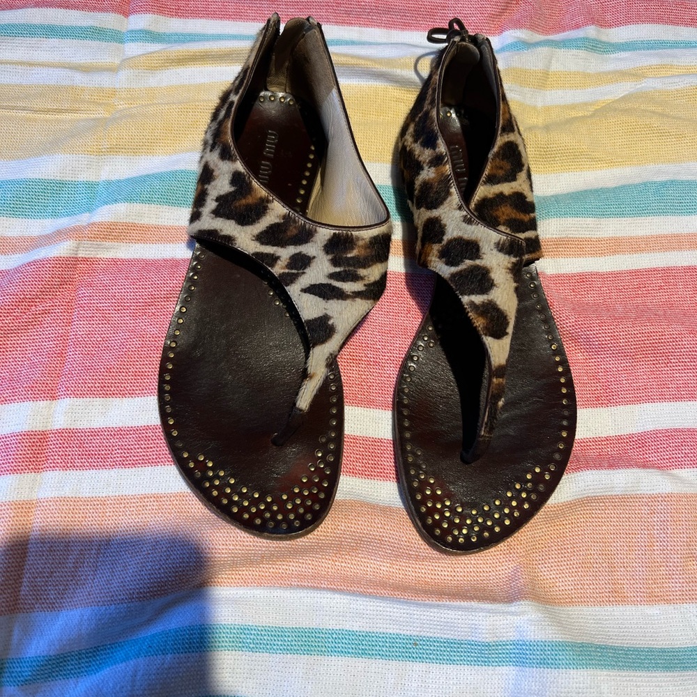Miu Miu Animal Print Sandals